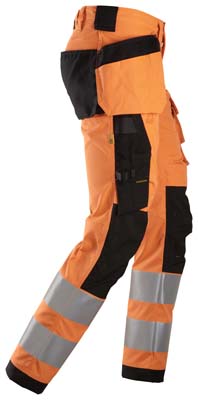 Spodnie Odblaskowe Stretch AllroundWork z workami kieszeniowymi, EN 20471/2