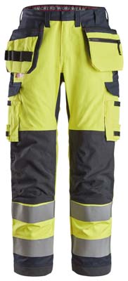 Spodnie Odblaskowe ProtecWork z workami kieszeniowymi i obustronnymi kieszeniami na nogawkach, EN 20471/2