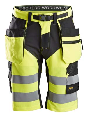 Spodnie Krótkie Odblaskowe FlexiWork+ z workami kieszeniowymi, EN 20471/1